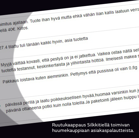 ruutukaappaus nettisivulta huumekauppa