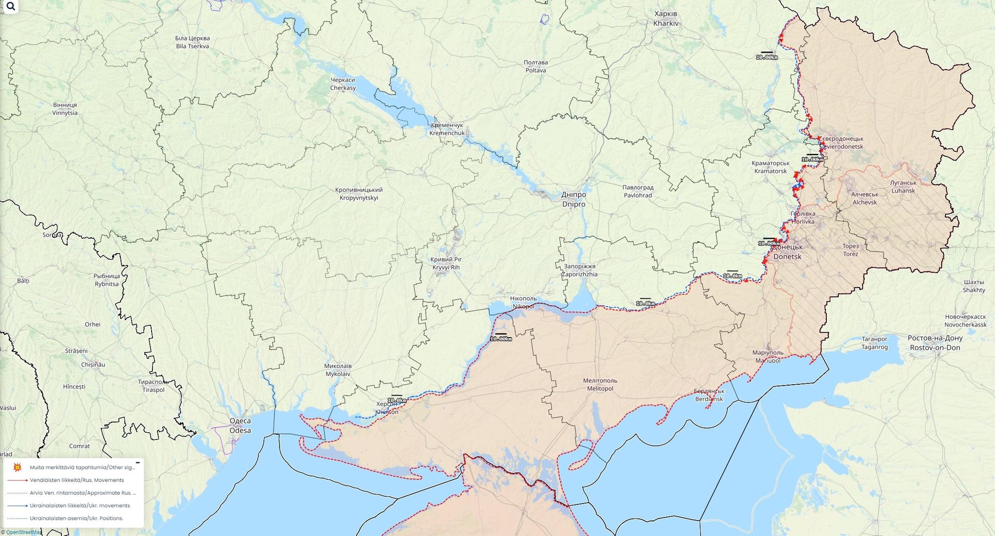Ukrainan sodan kartta 14.3.2023