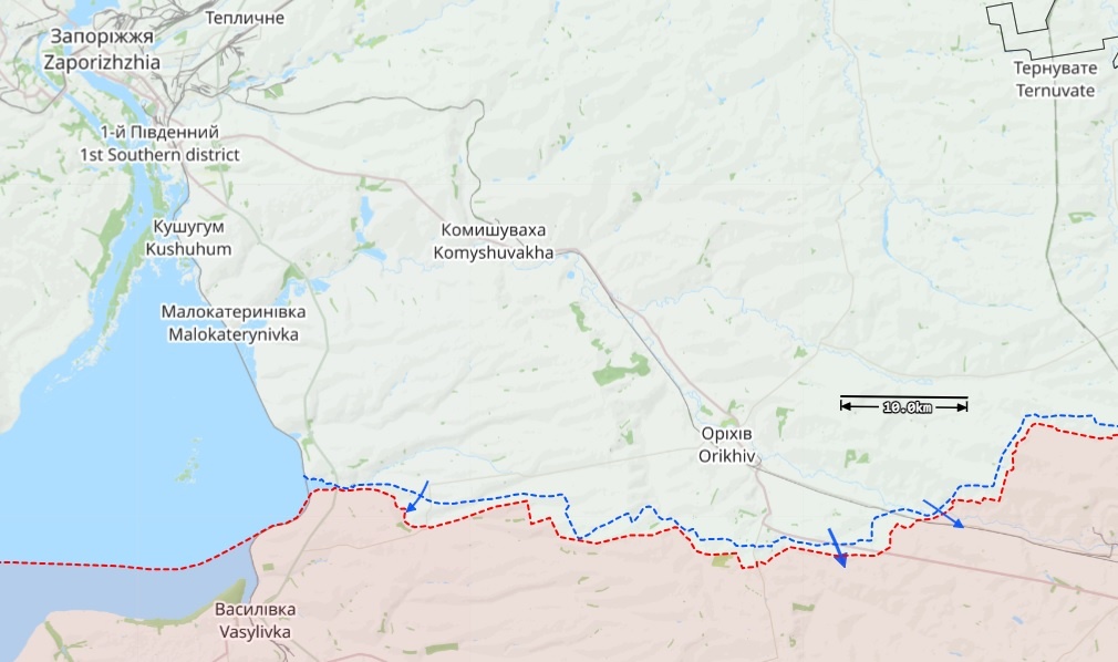 Ukrainan sotakartta Orikhiv