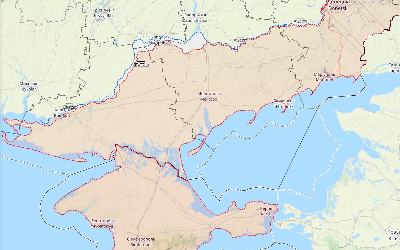 Etelä-Ukrainan rintamatilanne 17. elokuuta. Kartta: The War in Ukraine -tilannekartta / Black Bird Group.