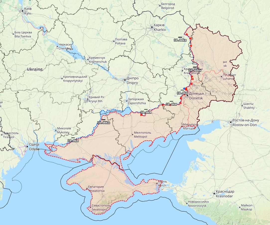 Ukrainan sodan rintamatilanne 2. marraskuuta. Kartta: The War in Ukraine -tilannekartta / Black Bird Group.