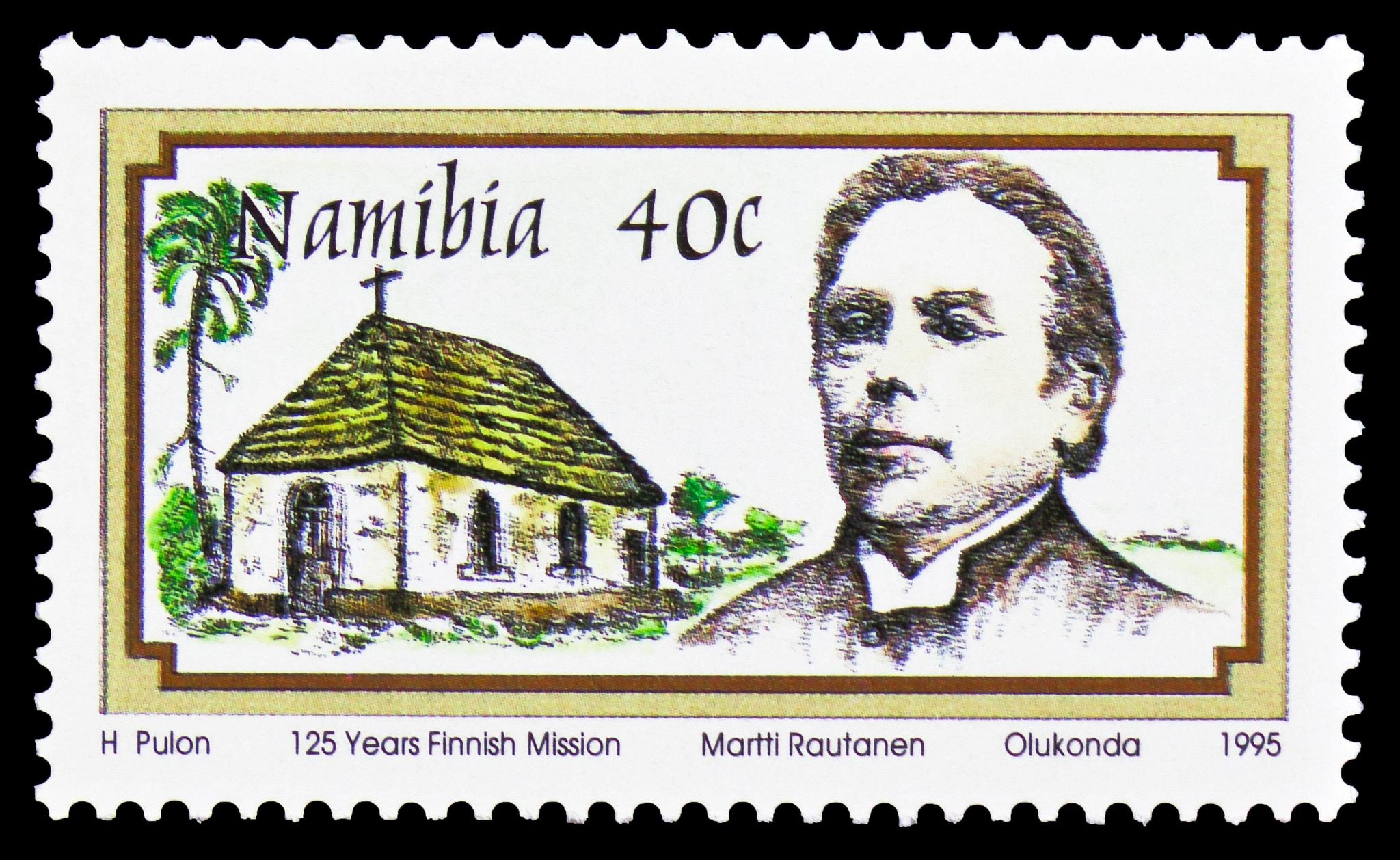 Martti Rautanen namibialaisessa postimerkissä.