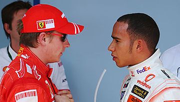 Kimi Räikkönen ja Lewis Hamilton (Kuva: Mark Thompson/Getty Images)