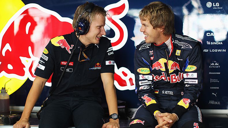 Tommi Pärmäkoski ja Sebastian Vettel 