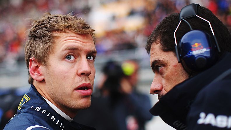 Sebastian Vettel ja Guillaume Rocquelin 