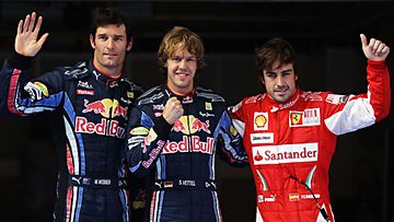 Webber, Vettel ja Alonso, Photo: Paul Gilham/Getty Images