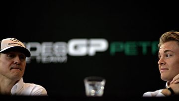 Michael Schumacher ja Nico Rosberg, kuva: Vladimir Rys/Bongarts/Getty Images