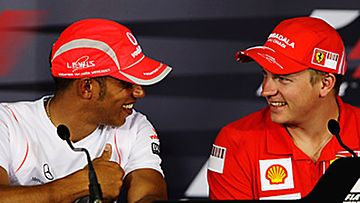 Kimi Räikkönen ja Lewis Hamilton, kuva: Robert Cianflone/Getty Images