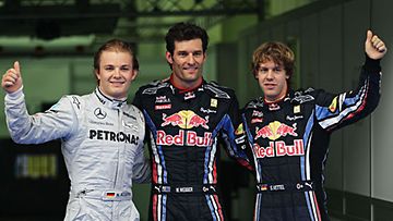 Webber, Rosberg ja Vettel, Photo: Paul Gilham/Getty Images