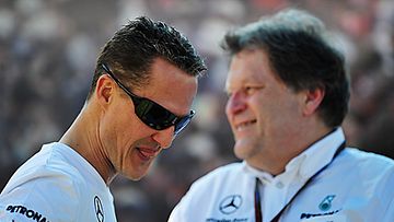 Michael Schumacher ja Norbert Haug, kuva: Clive Mason/Getty Images