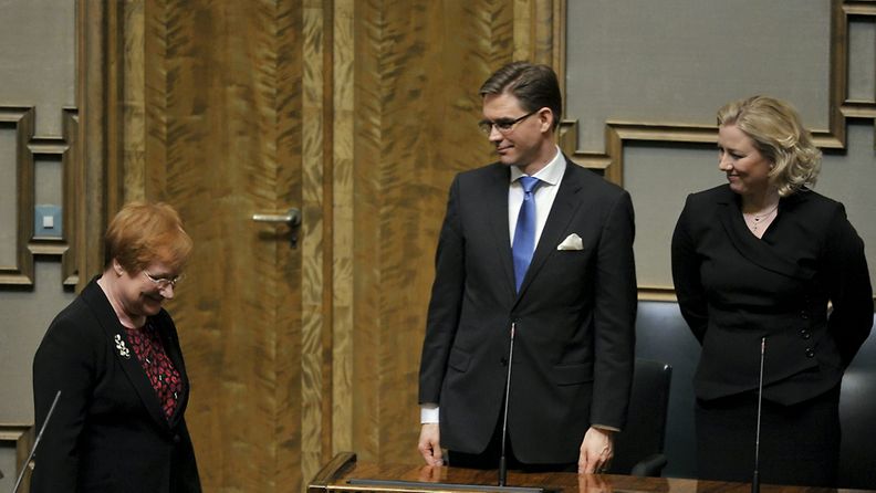 Jyrki Katainen valtiopäivien avajaisissa eduskunnassa 7. helmikuuta.