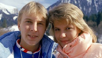 Matti Nykänen ja Tiina Innsbruckissa vuonna 1987.