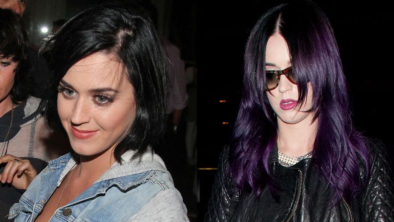 Katy Perryn hiustyyli elokuun alkupuolella ja heinäkuussa 2012.