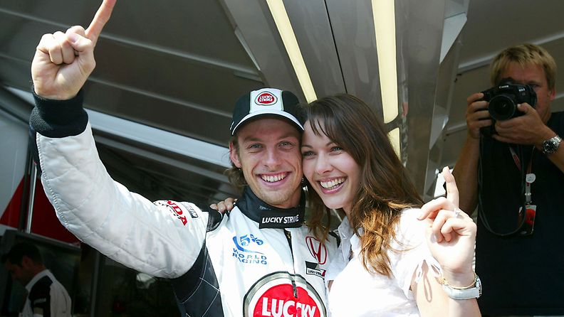 Jenson Button ja Louise Griffiths vuonna 2004.