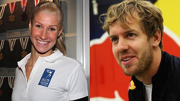 Hanna-Maria Seppälä onnitteli Sebastian Vetteliä.