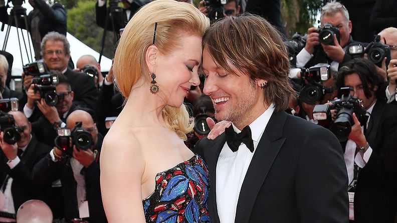 Keith Urban ja Nicole Kidman kuhertelivat Cannesissa.