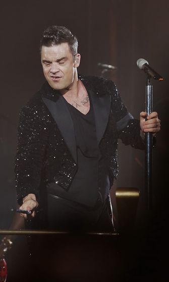 Robbie Williams keikalla Milanossa 31. heinäkuuta 2013.