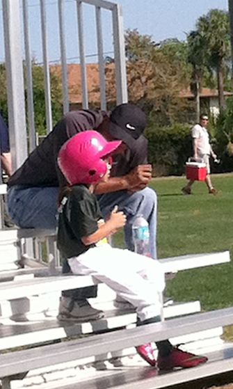 Tiger ehti pelin aikana myös jutella tyttärensä kanssa.