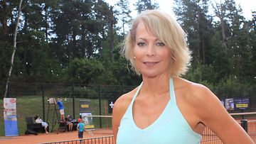 Susanna Ruotsalainen vietti lauantaita tenniksen parissa.