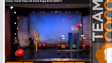 Conanin studioon oli rakennettu jättikokoinen Angry Birds -peli.