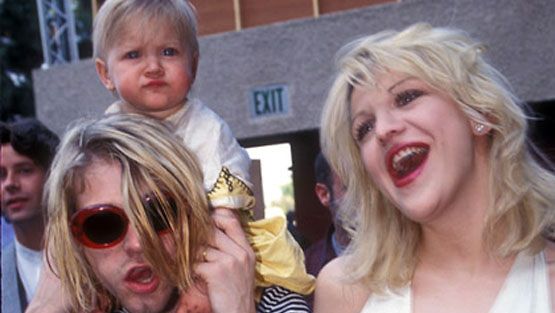 Kurt Cobain, Courtney Love ja Fraces Bean Cobain. (Kuva: WireImage)