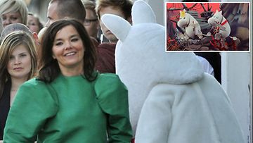 Björk vieraili Muumi ja punainen pyrstötähti -elokuvan ensi-illassa. Kuva: Lehtikuva.