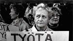 Työttömien mielenosoitus Senaatintorilla 1991 (Kuva: Hans Paul)