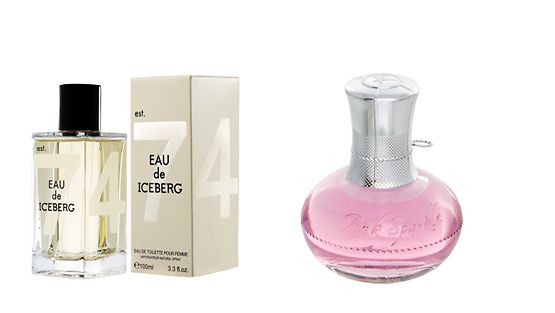 Icebergin Eau pour Femme 30 e/100 ml ja Kylie Minoguen Pink Sparkle POP 22 e/30 ml.