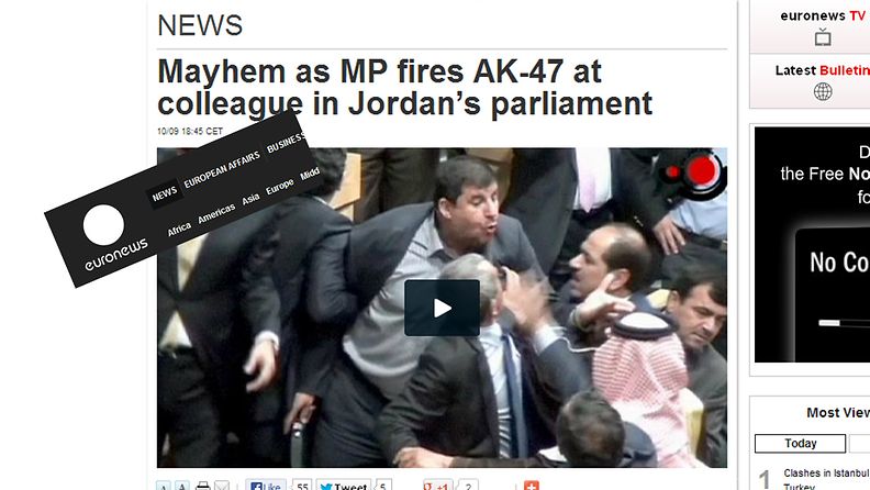 Jordanian parlamentissa ammuskeltiin kesken istunnon. 