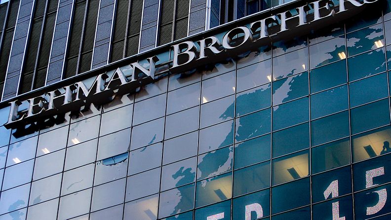 Lehman Brothersin New Yorkissa sijaitseva pääkonttori kuvattiin konkurssipäivänä 15. syyskuuta 2008.