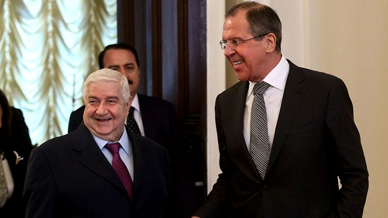 Syyrian ja Venäjän ulkoministerit Walid al-Muallem ja Sergei Lavrov tapaavat jälleen. Kuva on Moskovan tapaamisesta helmikuulta 2013.