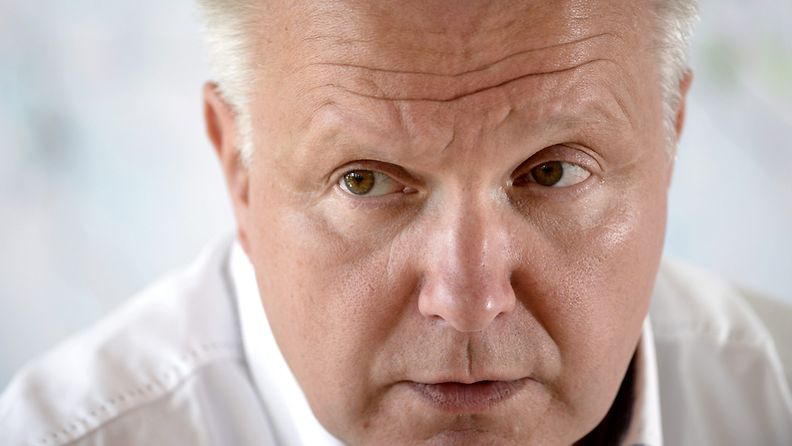 EU-komission varapuheenjohtaja Olli Rehn tiedotustilaisuudessaan Mikkelissä perjantaina 23.elokuuta 2013.