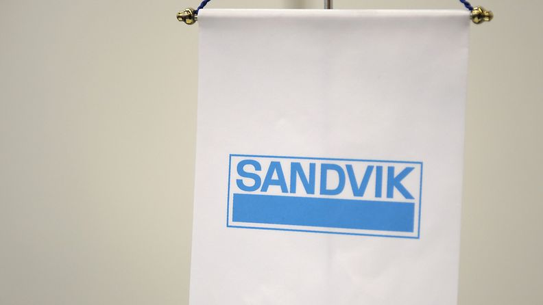 Sandvikin logo EuroMining-messuilla Tampereella 11. syyskuuta 2013. 