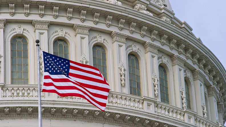 Yhdysvaltain hallintorakennus Capitol Washingtonissa.