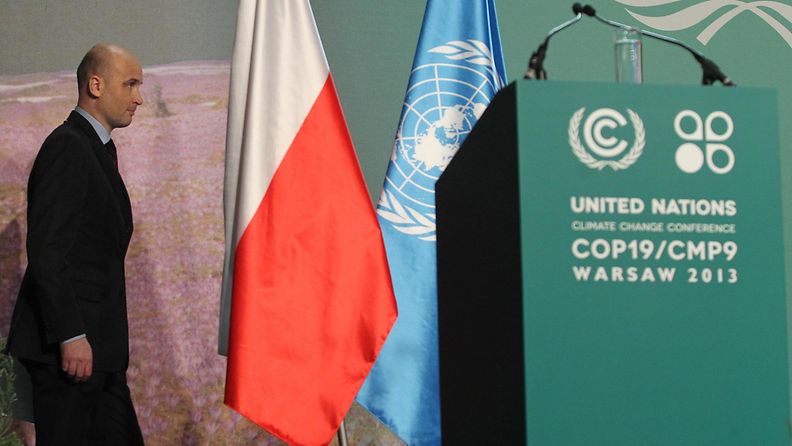  Polish Environment Minister Marcin Korolec attend for the official opening of the UN Climate Change Conference 2013 at the National Stadium in Warsaw, Poland, 11 November 2013. 