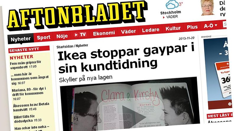 Kuvakaappaus Aftonbladetin nettisivuilta.