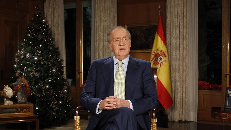 Arkistokuva Espanjan kuningas Juan Carlosin joulupuheesta vuonna 2011.