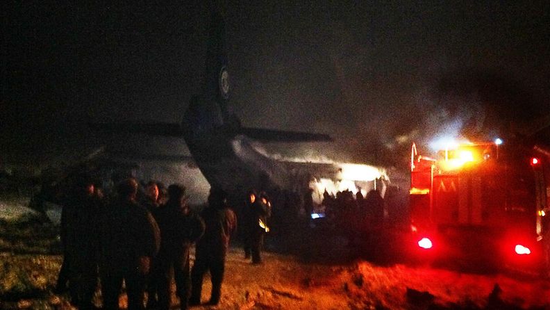 Rahtikone syöksyi varastorakennukseen Siperiassa 26. joulukuuta 2013.