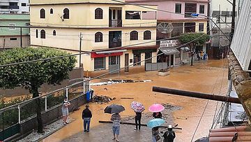 Rankkasateen aiheuttama tulva Espirito Santon osavaltiossa.