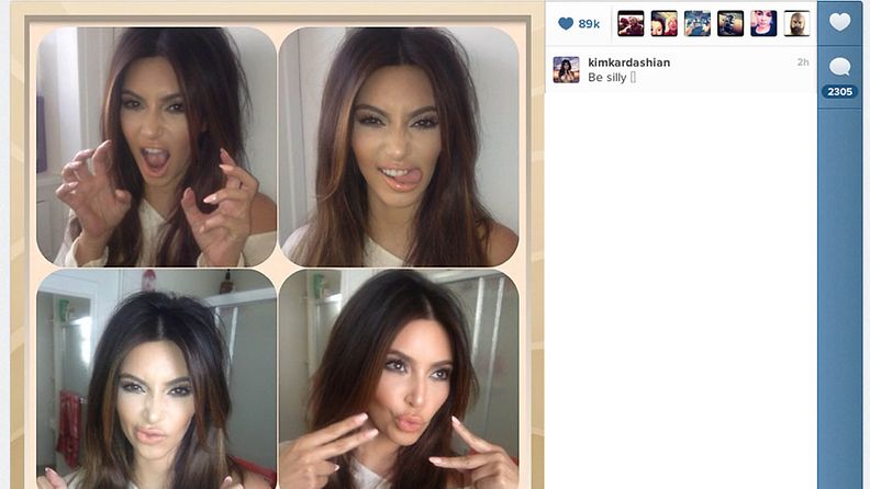 Kim Kardashian pelleili kuvauksissa.