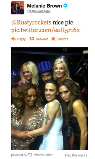 Spice Girls twittasi yhteiskuvan Russell Brandin kanssa olympialaisten aikaan.