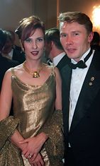 Mika Häkkinen ja Erja Honkanen Linnan juhlissa 1997