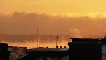 Merisavua Kruunuvuorenselällä Helsingissä aamulla 14. tammikuuta 2014. Lämpötila lähimmällä mittausasemalla Kaisaniemessä oli -14,9 astetta.