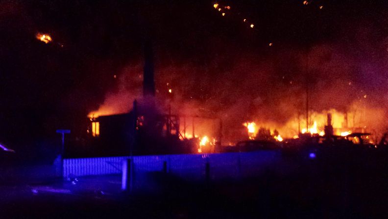Laerdalin puutalokylässä Länsi-Norjassa riehui  tulipalo 19.  tammikuuta 2014. 