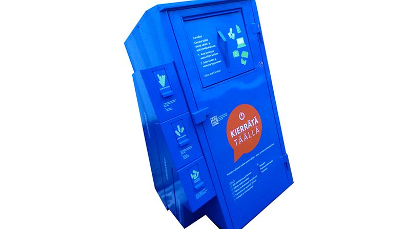 Sininen kierrätyslaatikko