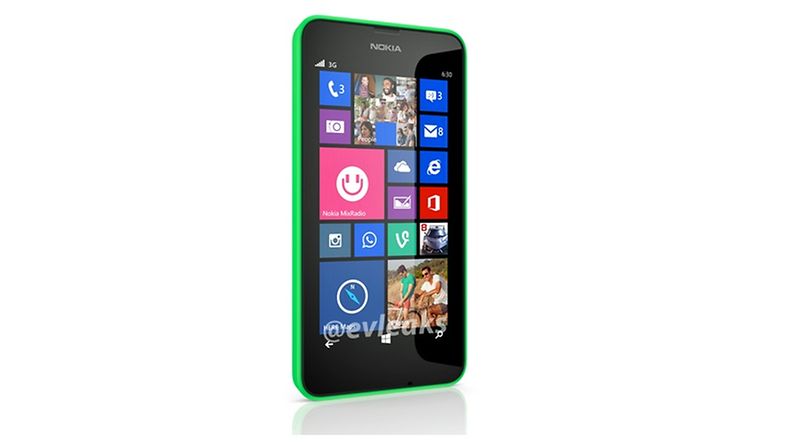 Väitetty kuva Nokia Lumia 630 -kännykästä. Kuvakaappaus Twitteristä / @evleaks