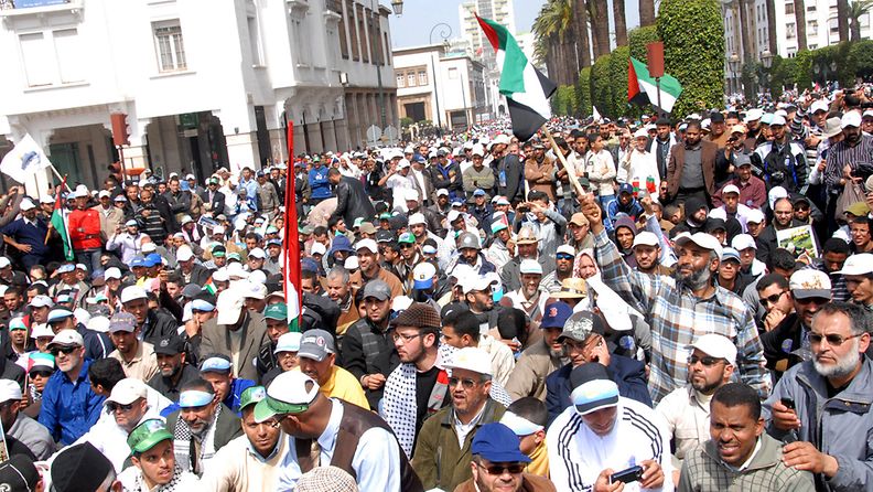 Myös Rabatin kaupungissa on ollut mielenosoituksia. (25.5. 2012) 
