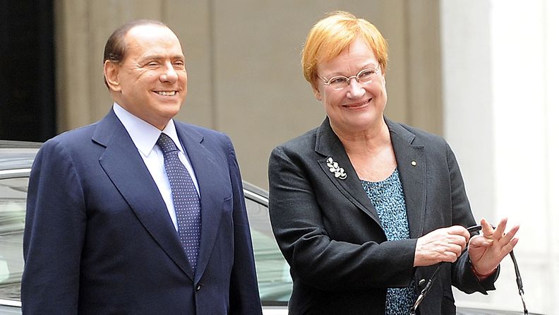 Silvio Berlusconi ja Tarja Halonen Roomassa syyskuussa 2010.