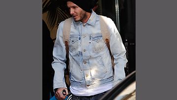 David Beckham Milanossa tänään ennen lentoaan Suomeen. (EPA)