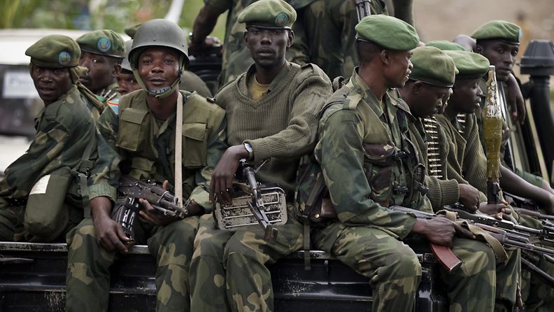 Kongon demokraattisen tasavallan armeijan sotilaita maan itäosassa.